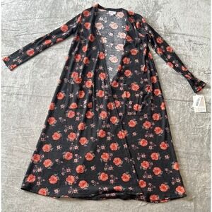 Lularoe Sarah-‎ XS Cardigan Black Floral